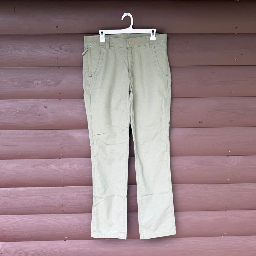 L.L. Bean Standard Fit Pants Mens 33x34 Sage Green Cotton Canvas Utility Chino